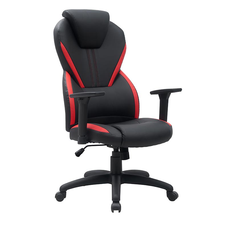 XL-3394 Zwart en rode hefbare bureaufauteuil