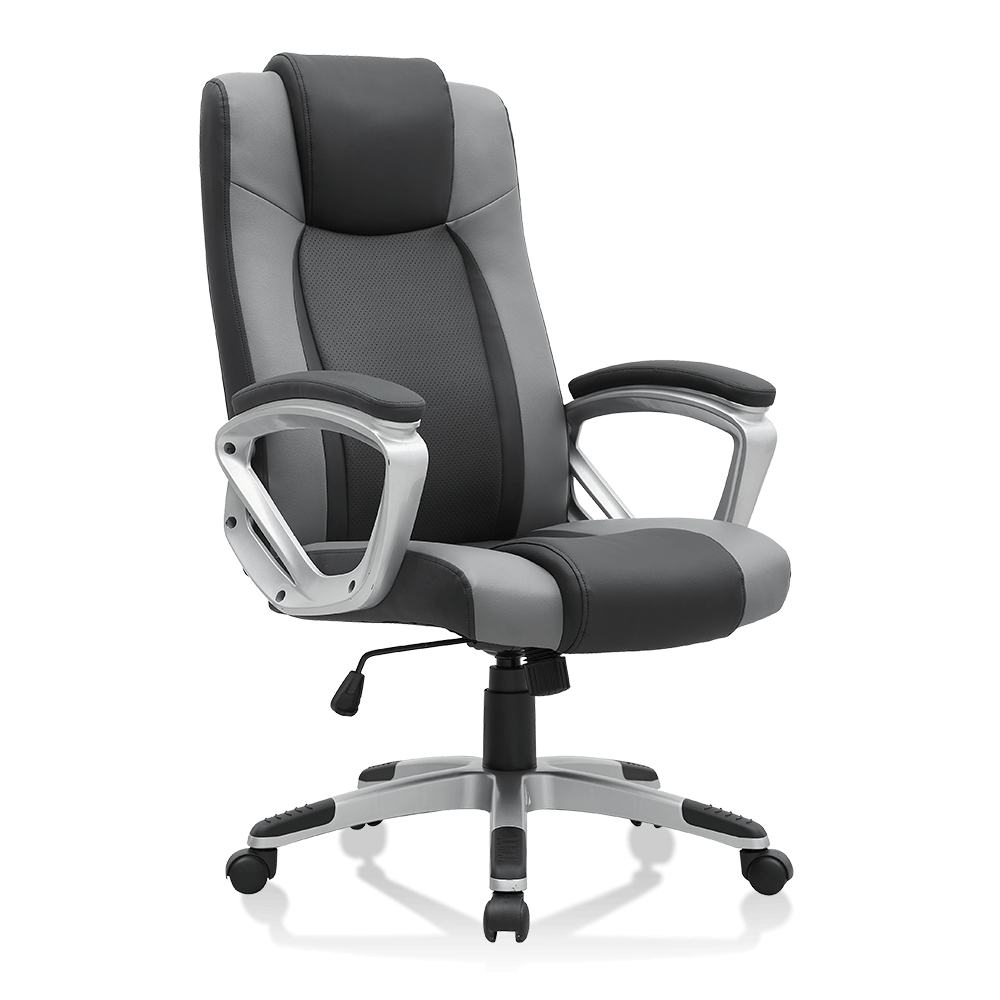 XL-3391 Middenrug zwart gelakte bureaufauteuil