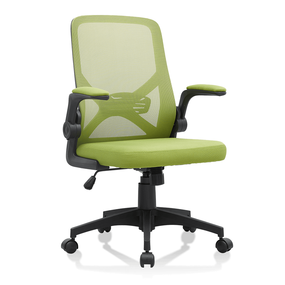 XL-5086 Groene mesh stoel met opklapbare armleuningen